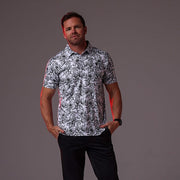 The Black Floral Polo