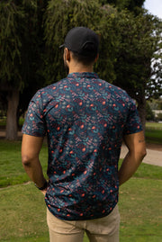 Midnight Bloom ( Round Collarless Polo)