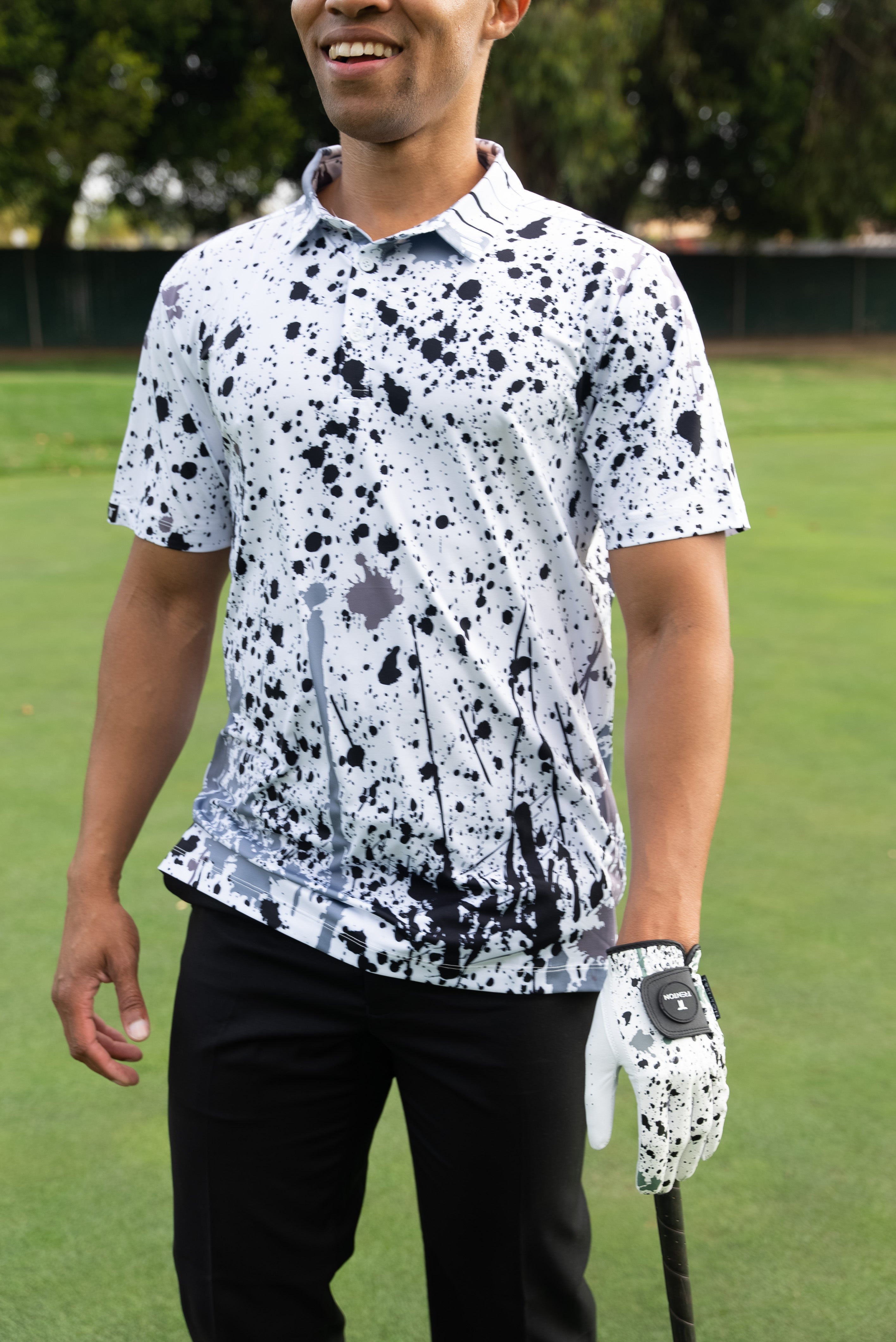 paint splash polo shirt